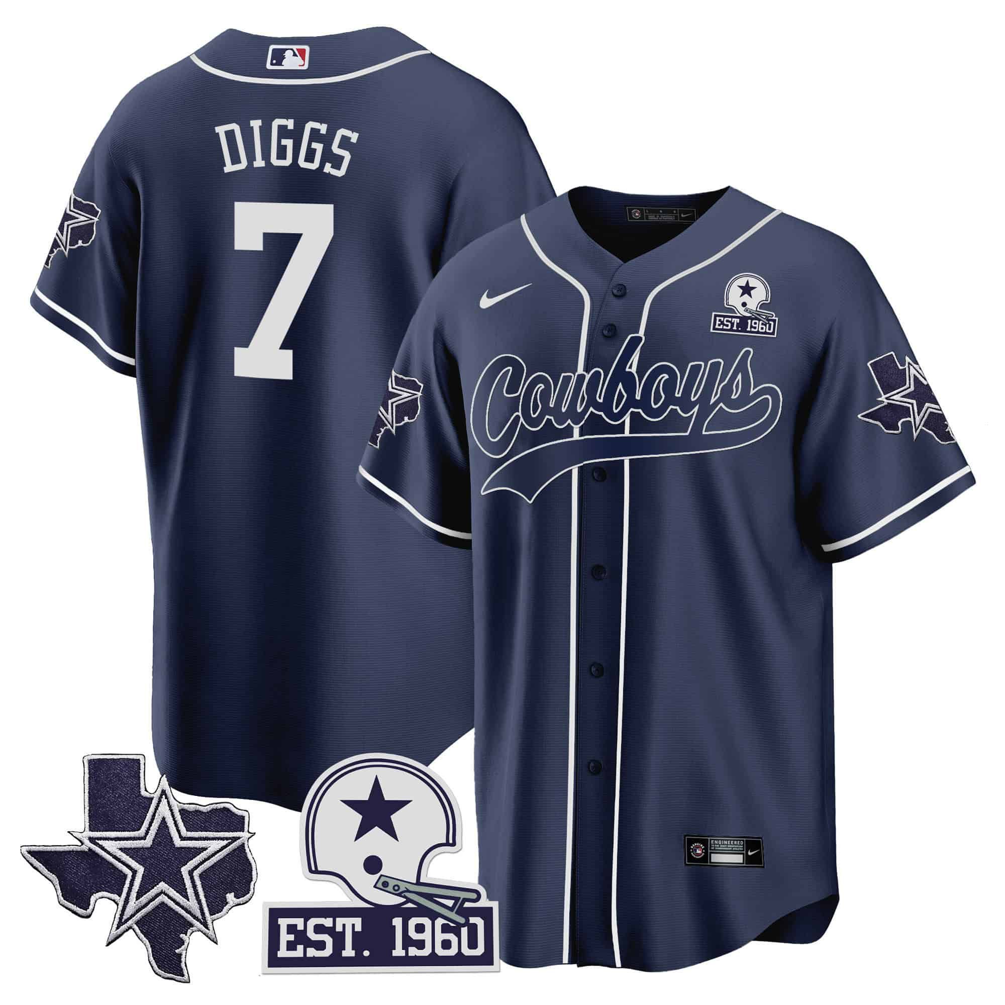 Men Dallas Cowboys #7 Diggs Dark blue 2024 Nike Patch Baseball NFL Jersey->indianapolis colts->NFL Jersey
